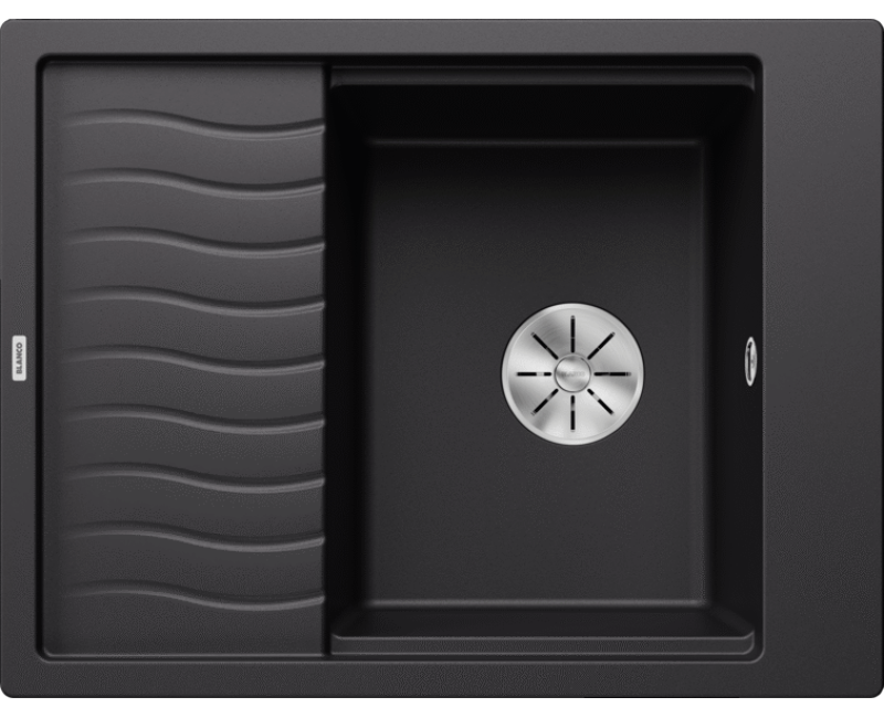 Virtuves Izlietne BLANCO ELON 45 S PDUR Black InFino O.AF  Melna, SILGRANIT™ 525880