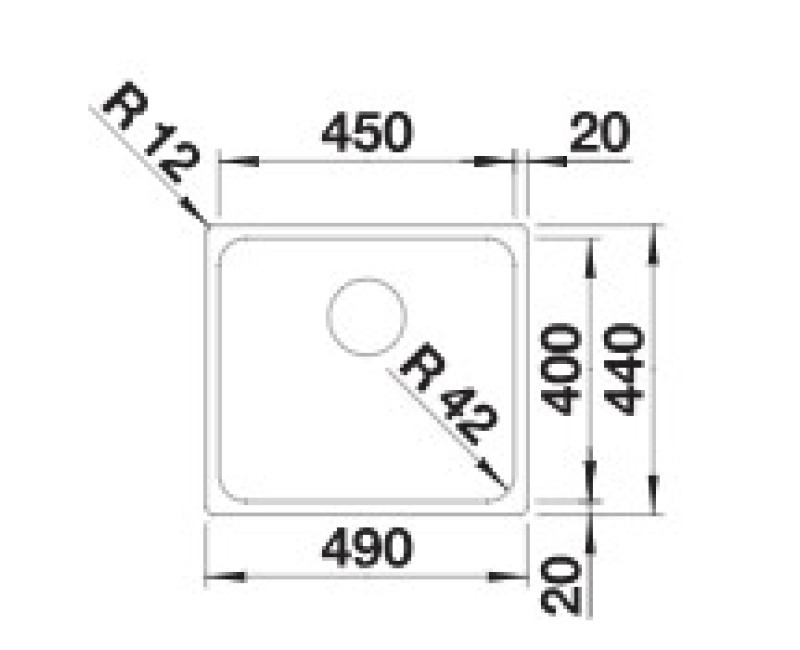 Кухонная мойка BLANCO SOLIS 450-U BRUSHED InFino O.AF Нержавеющая сталь 526120