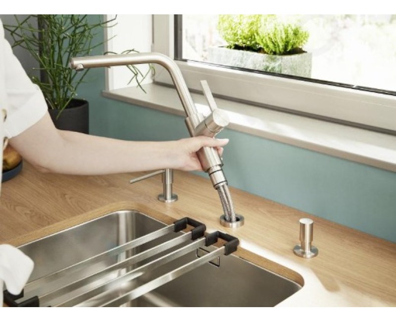 Кухонный смеситель BLANCO LANORA-F RH, матовая нержавеющая сталь 526181