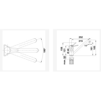 Virtuves maisītājs BLANCO WEGA II Melns/hromēts HD 526415