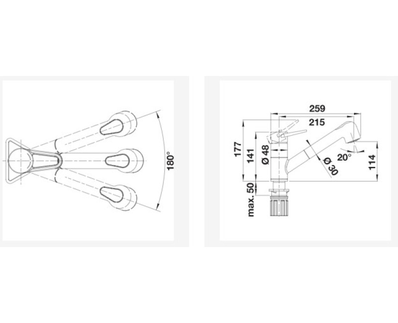 Кухонный смеситель BLANCO WEGA-S II Chrome HD 526416
