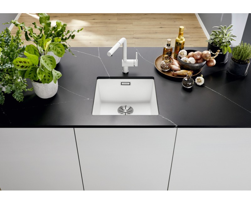 Кухонная мойка BLANCO SUBLINE 400-U SILG Soft white O.ZUB O.AF WFS SILGRANIT™, Warm white 527788