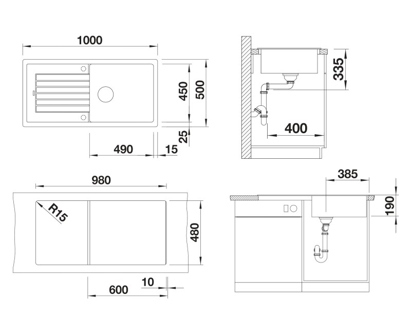 Кухонная мойка BLANCO ZIA XL 6 S SILG Soft white O.AF SILGRANIT™, PuraDur™, Warm white 527217