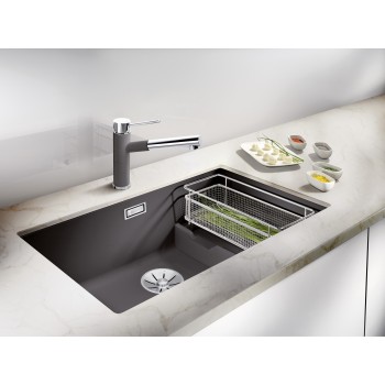 Кухонная мойка BLANCO SUBLINE 700-U Level SILG Volcano grey M.ZUB InFino O.AF SILGRANIT™, Volcano grey 527354