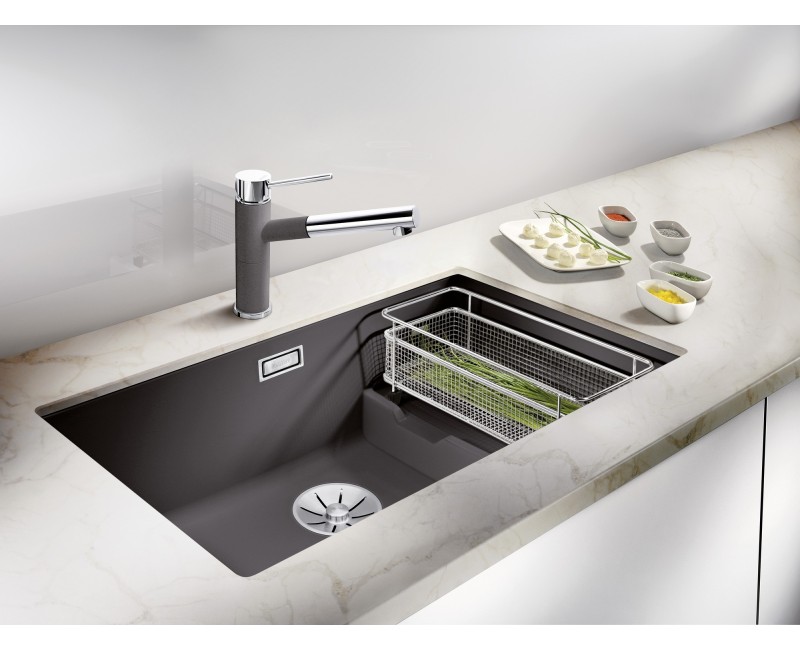 Кухонная мойка BLANCO SUBLINE 700-U Level SILG Volcano grey M.ZUB InFino O.AF SILGRANIT™, Volcano grey 527354