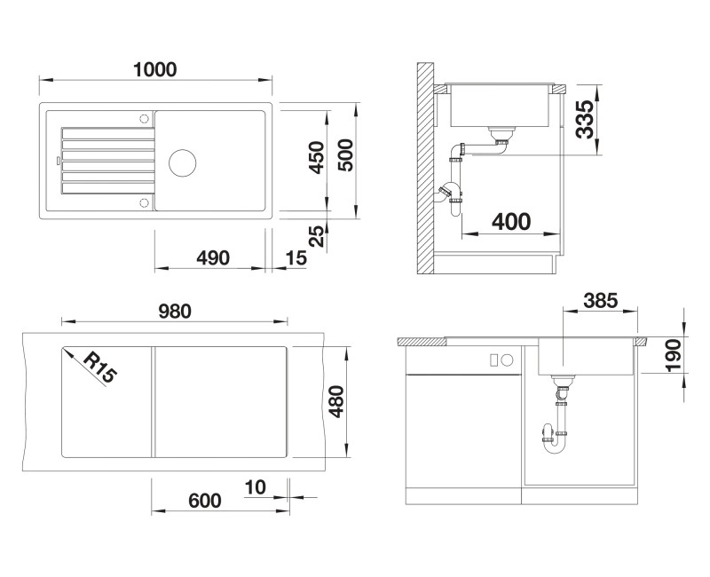 Кухонная мойка BLANCO ZIA XL 6 S SILG Volcano grey O.AF SILGRANIT™, PuraDur™, Volcano grey 527400