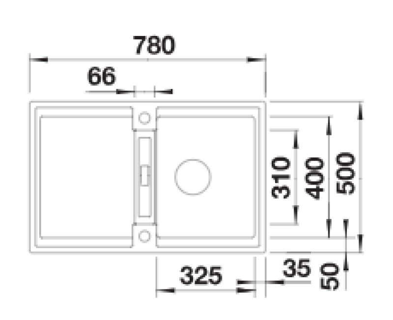 Virtuves Izlietne BLANCO ADIRA 45S SILG Anthracite M.AF SILGRANIT™, Antracīta 527586