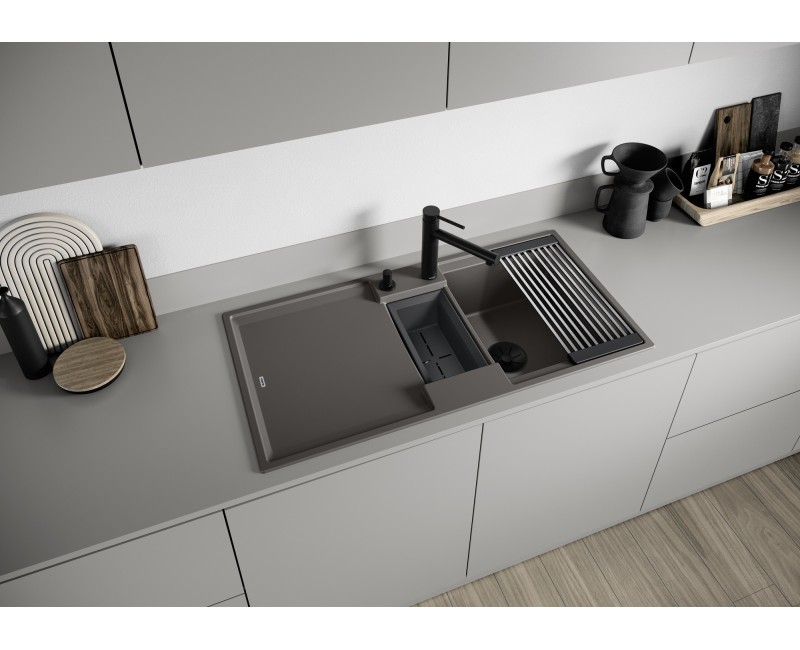 Кухонная мойка BLANCO ADIRA 6S SILG Black M.AF SILGRANIT™, Black 527601