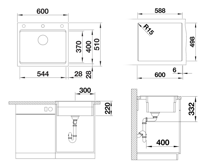 Virtuves Izlietne BLANCO ETAGON 6 SILG Tartufo M.ZUB O.AF WFS SILGRANIT™, Tartufo 527753