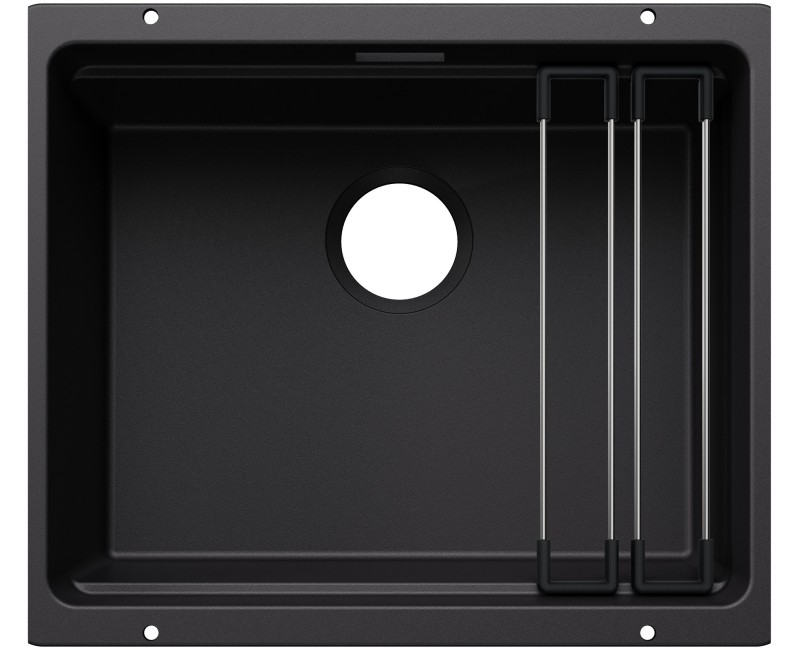 Virtuves Izlietne BLANCO Etagon 500-U SILG Black M.ZUB O.AF WFS SILGRANIT™, Melna 527754