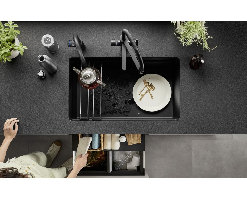 Virtuves Izlietne BLANCO ETAGON 700-U SILG Black M.ZUB O.AF WFS SILGRANIT™, Melna 527762