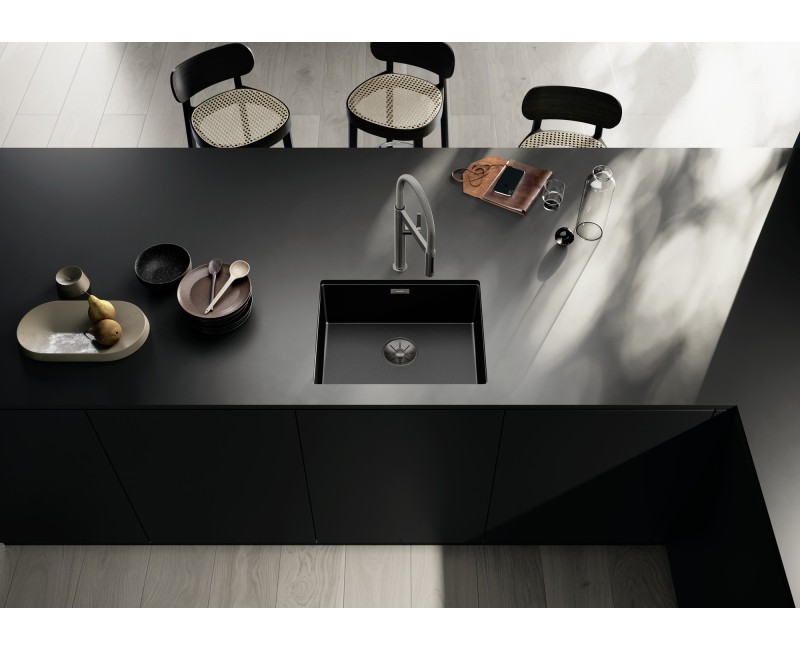 Кухонная мойка BLANCO CLARON 500-U DarkSteel Edition Infino O.AF, нержавеющая сталь, темная сталь 527834