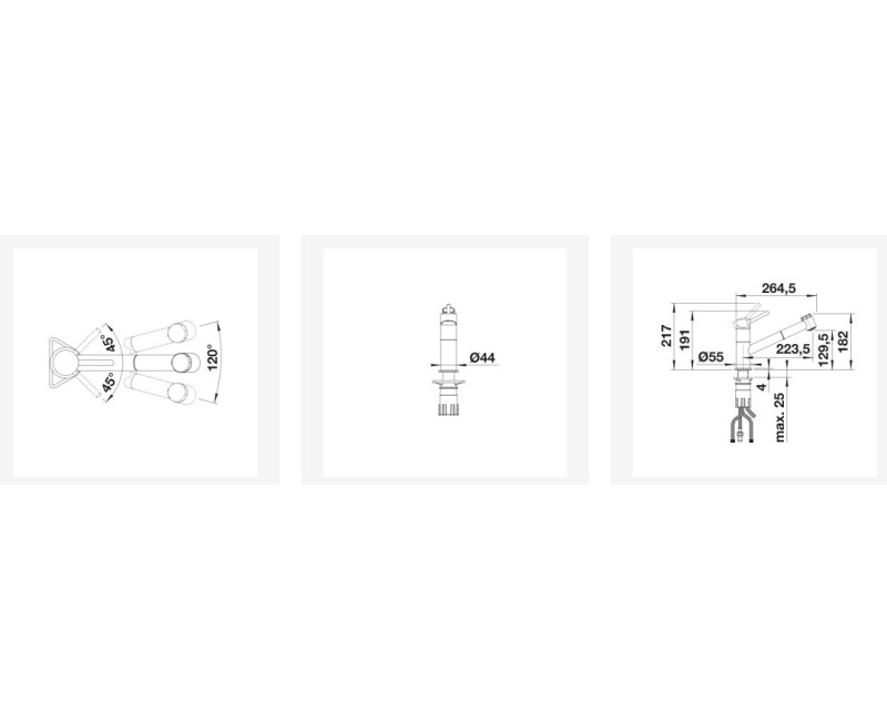 Virtuves maisītājs BLANCO KANO-S VARIO Melns/Hromēts 527963