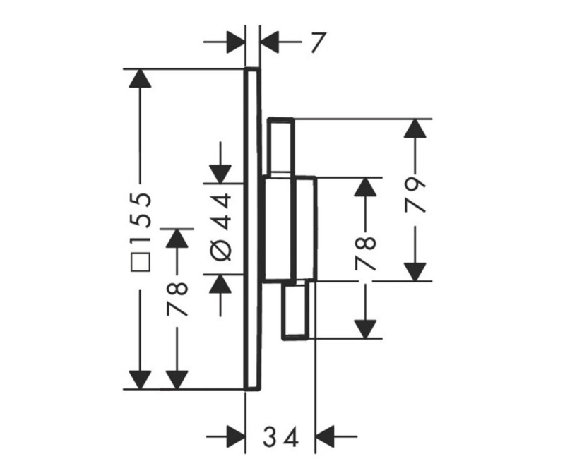 Смеситель для душа Hansgrohe DuoTurn Q встраиваемый, хром 75614000