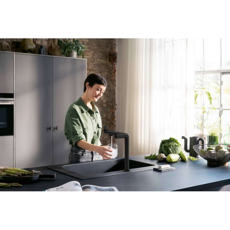 Vitruves maisītājs Hansgrohe Aqittura M91, SodaSystem, sBox, matēti melns 76837670