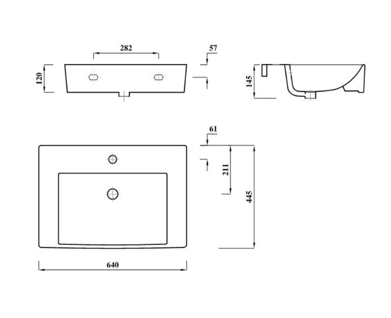 Vannas istabas izlietne   AQUALINE MODIS 65x45cm, balta FS9C1 OUTLET