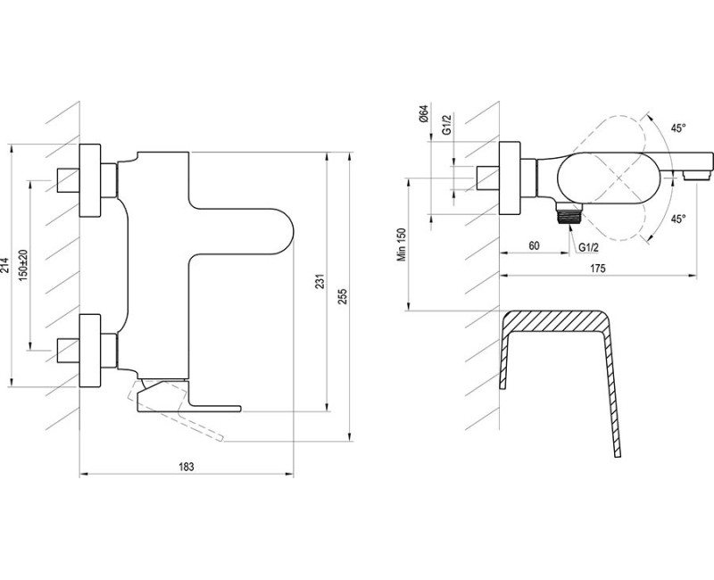 Vannas / Dušas maisītājs Ravak Eleganta EL 022.60RGB rose gold brushed X070367