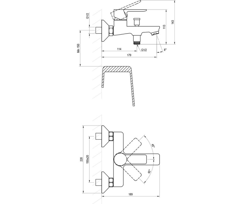Vannas / Dušas maisītājs Ravak Solar SL 022.20BL Melns X070491