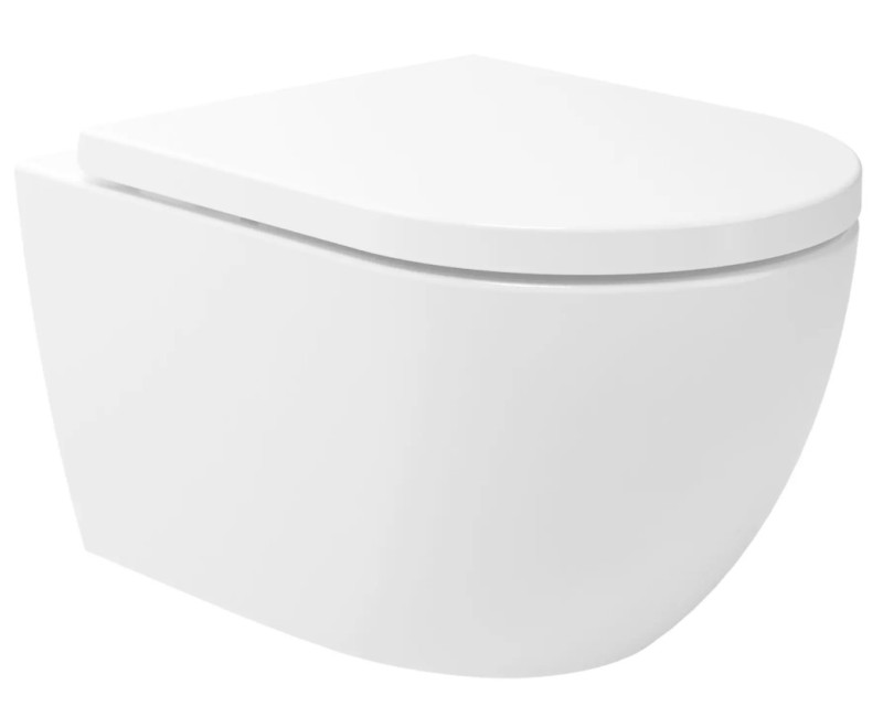 Tualetes poda komplekts Grohe Rapid SL ar Podu Kielle Oudee Vortex Rimless un SoftClose vāku, Skate Cosmopolitan poga, Balta 11BA3108