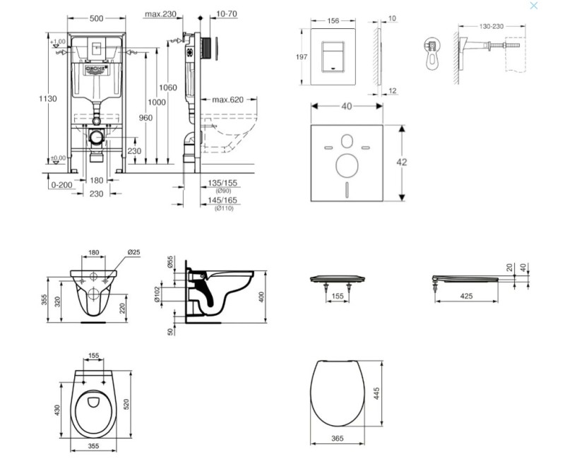 Tualetes poda komplekts Grohe Rapid SL ar podu Alpha Rimless ar SoftClose vāku, Skate Cosmopolitan poga, Hromēta 38528SET-KD