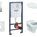 Tualetes poda komplekts Grohe Rapid SL Alpha pods Rimless ar SoftClose vāku, Skate Cosmopolitan poga, hroms 38528SET-KR