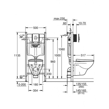 Tualetes poda komplekts Grohe Solido pods un SoftClose vāks, Skate Air poga, Balta 39117000
