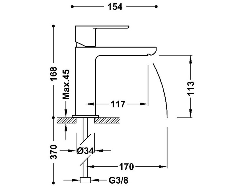 LOFT-TRES Izlietnes jaucējkrāns, hroms 20010101