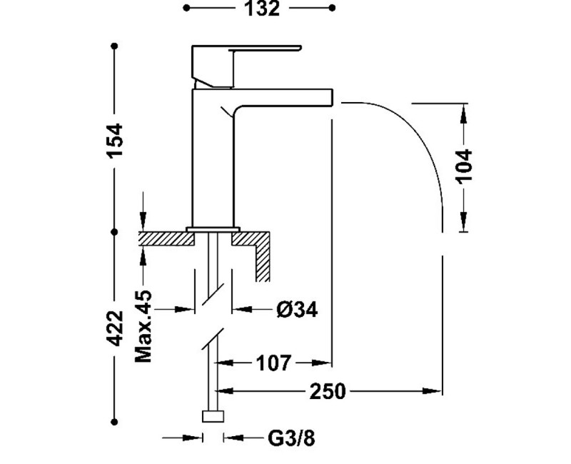 LOFT colors TRES Смеситель для умывальника, 20011001NE