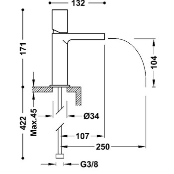 LOFT colors TRES Смеситель для умывальника, 20011001BL