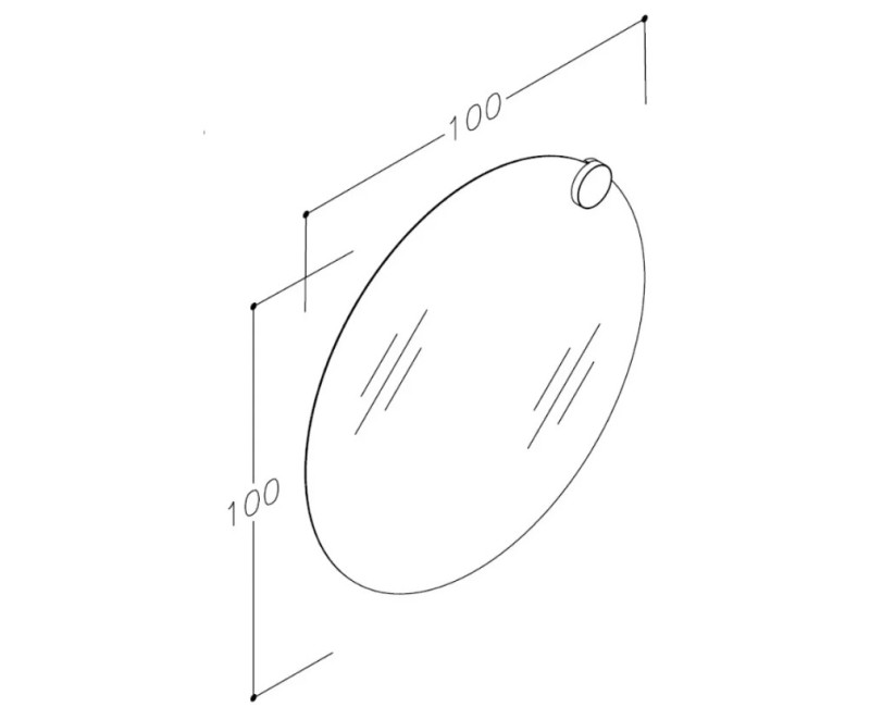 Зеркало Raguvos Baldai ECO ROUND 100см с солнечной подсветкой