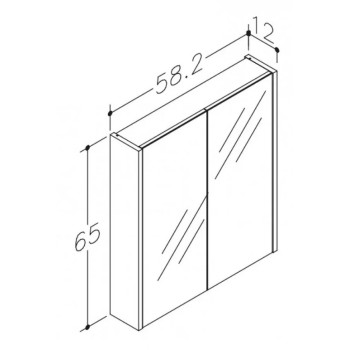 Зеркальный шкаф Raguvos Baldai Pure 60см светлый дуб