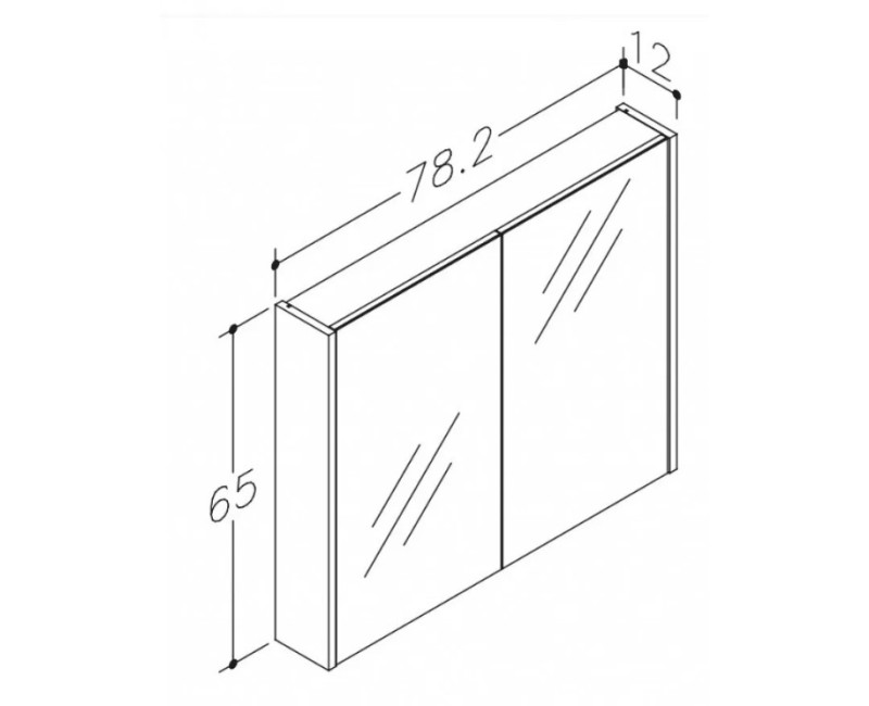 Зеркальный шкаф Raguvos Baldai Scandic 80 светлый дуб