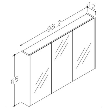 Зеркальный шкаф Raguvos Baldai Joy 100 светлый дуб