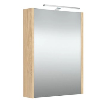 Зеркальный шкаф Raguvos Baldai Scandic 100 со светодиодной (36см 4000К) подсветкой светлый дуб