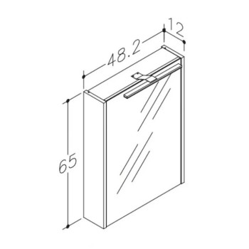 Зеркальный шкаф Raguvos Baldai Scandic 100 со светодиодной (36см 4000К) подсветкой светлый дуб