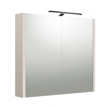 Spoguļskapītis Raguvos Baldai Urban 80 balts matēts ar LED apgaismojumu grey cashmere