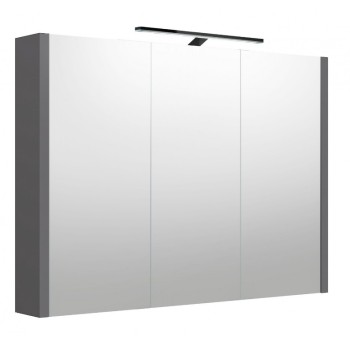 Зеркальный шкаф Raguvos Baldai Urban 100 белый матовый со светодиодной подсветкой серый матовый