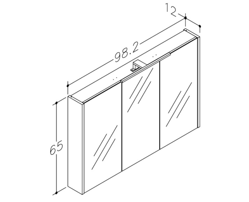 Spoguļskapītis Raguvos Baldai Urban 100 balts matēts ar LED apgaismojumu pelēks matēts