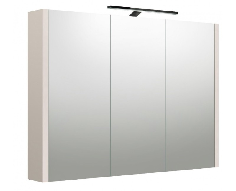 Spoguļskapītis Raguvos Baldai Urban 100 balts matēts ar LED apgaismojumu grey cashmere