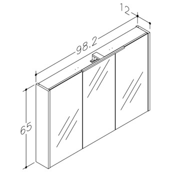 Spoguļskapītis Raguvos Baldai Urban 100 balts matēts ar LED apgaismojumu grey cashmere