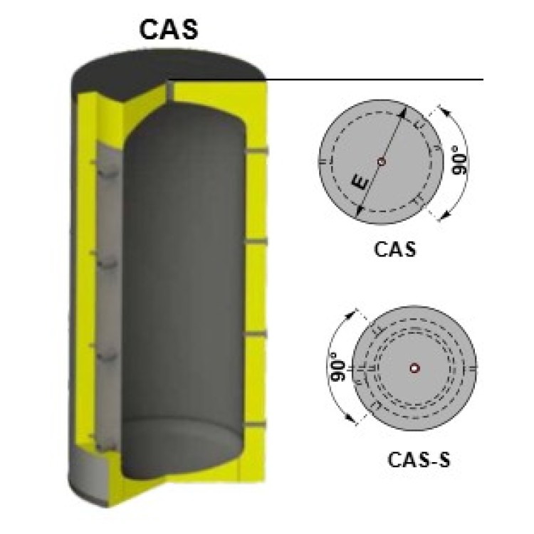 Akumulācijas tvertne Centrometal CAS-2001(2003) 2000L bez izolācijas Akumulācijas tvertne Centrometal CAS-2001(2003) 2000L bez izolācijas