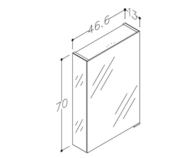 Spoguļskapītis Raguvos Baldai Cosmos 46cm ar sānu spoguļiem