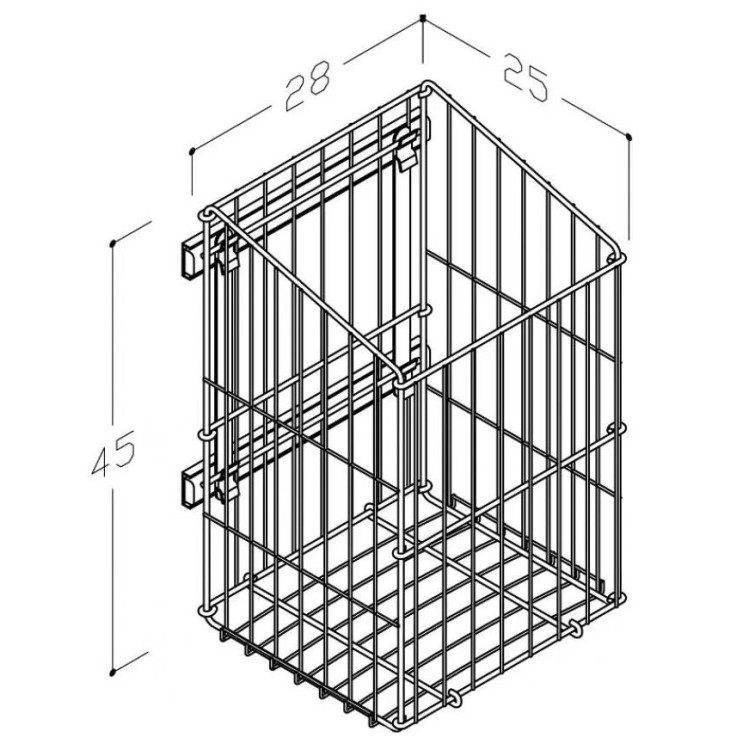 Veļas grozs Kame 28x25x45cm, Pelēka (AC1611) OUTLET