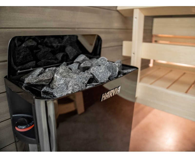 Elektriskā Pirts krāsns Harvia The Wall SW80 black steel HSW800400M