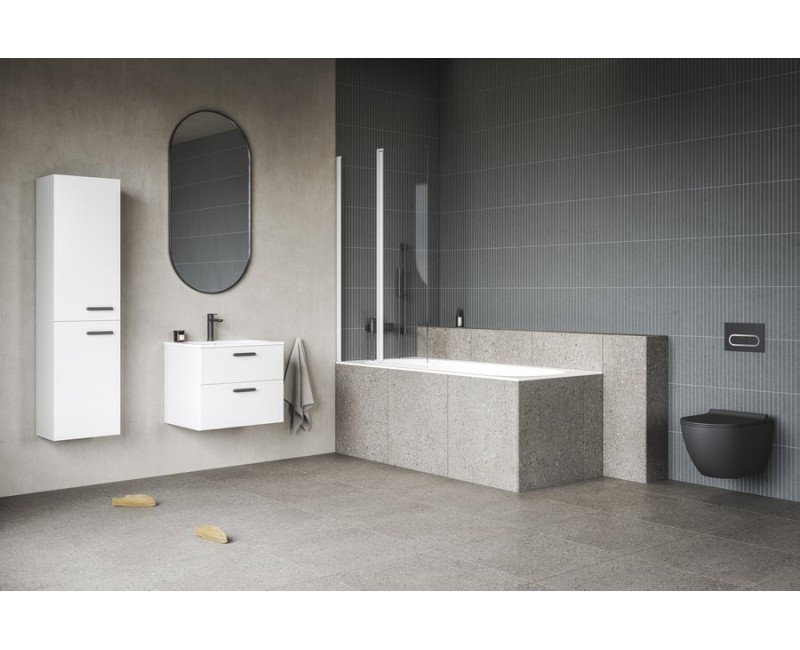 Шкаф для ванной комнаты SD 600 Chrome II (без раковины) Белый, Ручка Черная