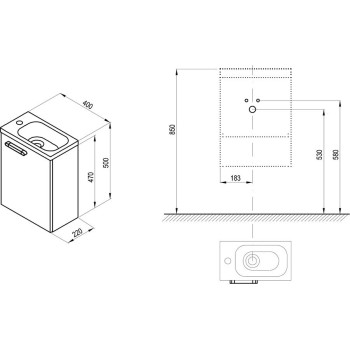 Vannas istabas skapītis Ravak SD Clear 400 II (Bez Izlietnes) Balts