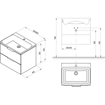 Vannas istabas skapītis Ravak SD Comfort 600 (Bez izlietnes) Balts