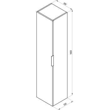 Пенал Ravak SD Comfort 350x320x1600 мм (без ручки) Белый