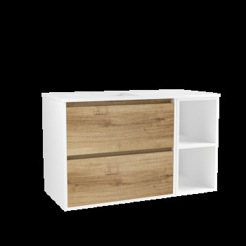 Vannas istabas skapītis OZE BIRDIE (bez izlietnes) 1000mm Balta/Golden Oak
