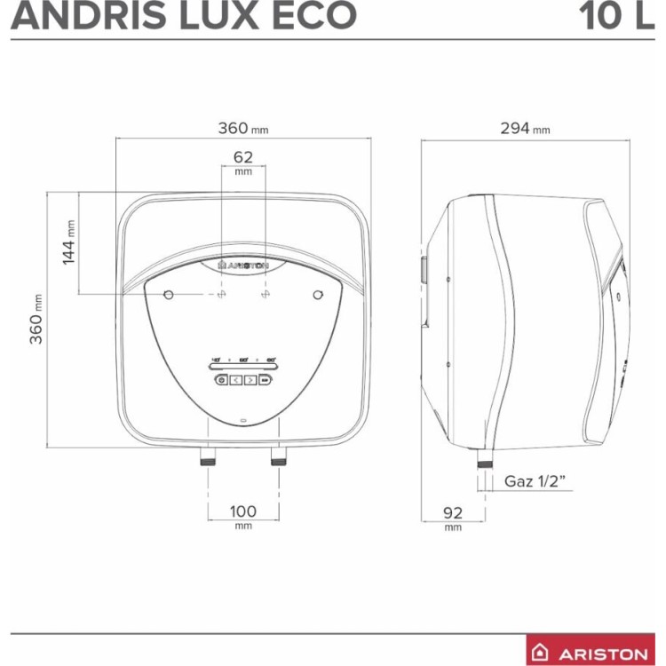 Водонагреватель (бойлер) ARISTON ANDRIS LUX ECO 10U/5 EU под мойку 10л (3100346) Водонагреватель (бойлер) ARISTON ANDRIS LUX ECO 10U/5 EU под мойку 10л (3100346)